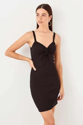 11555 Black Knitted Dress