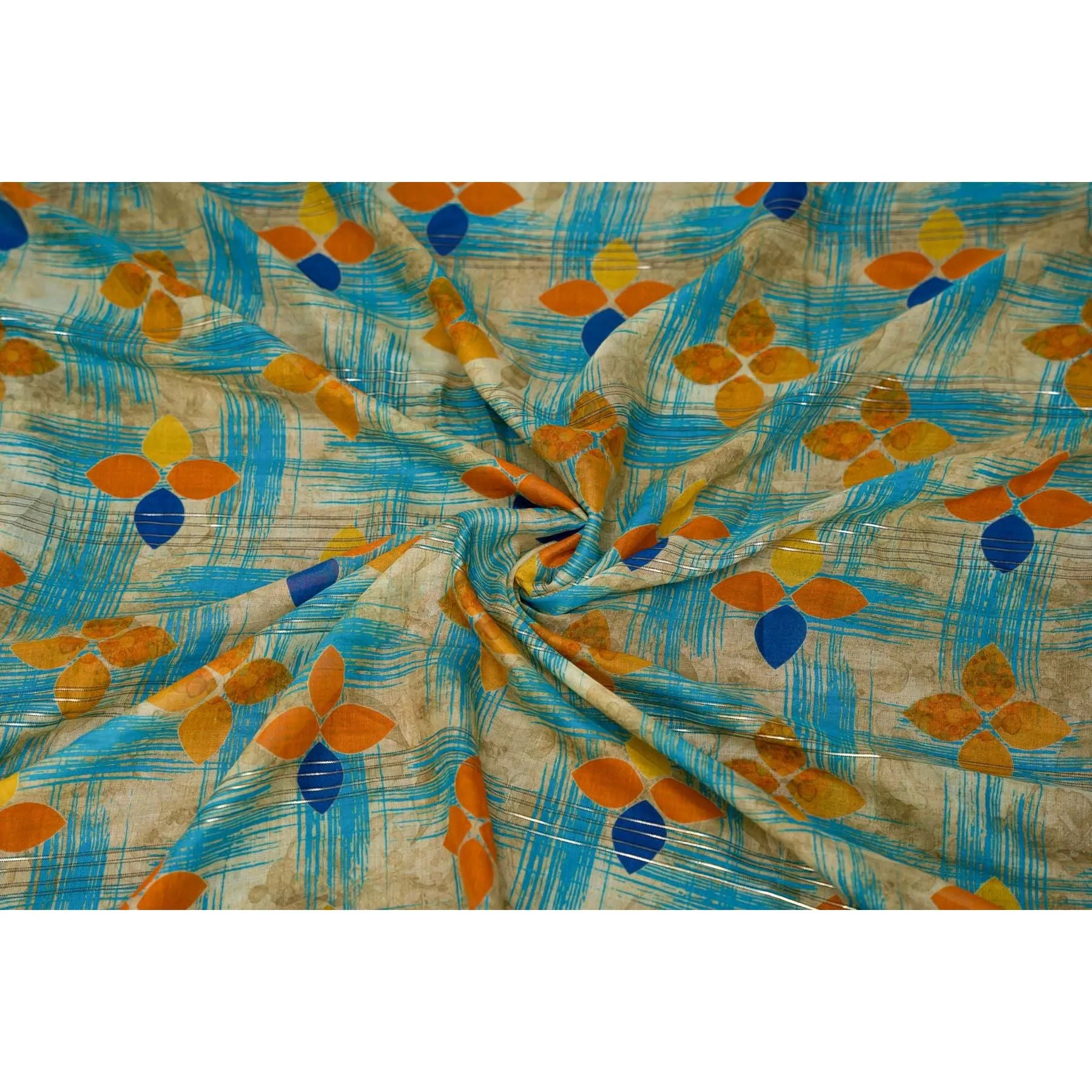 3PC- Unstitched Digital Printed Linen Suit PW9456