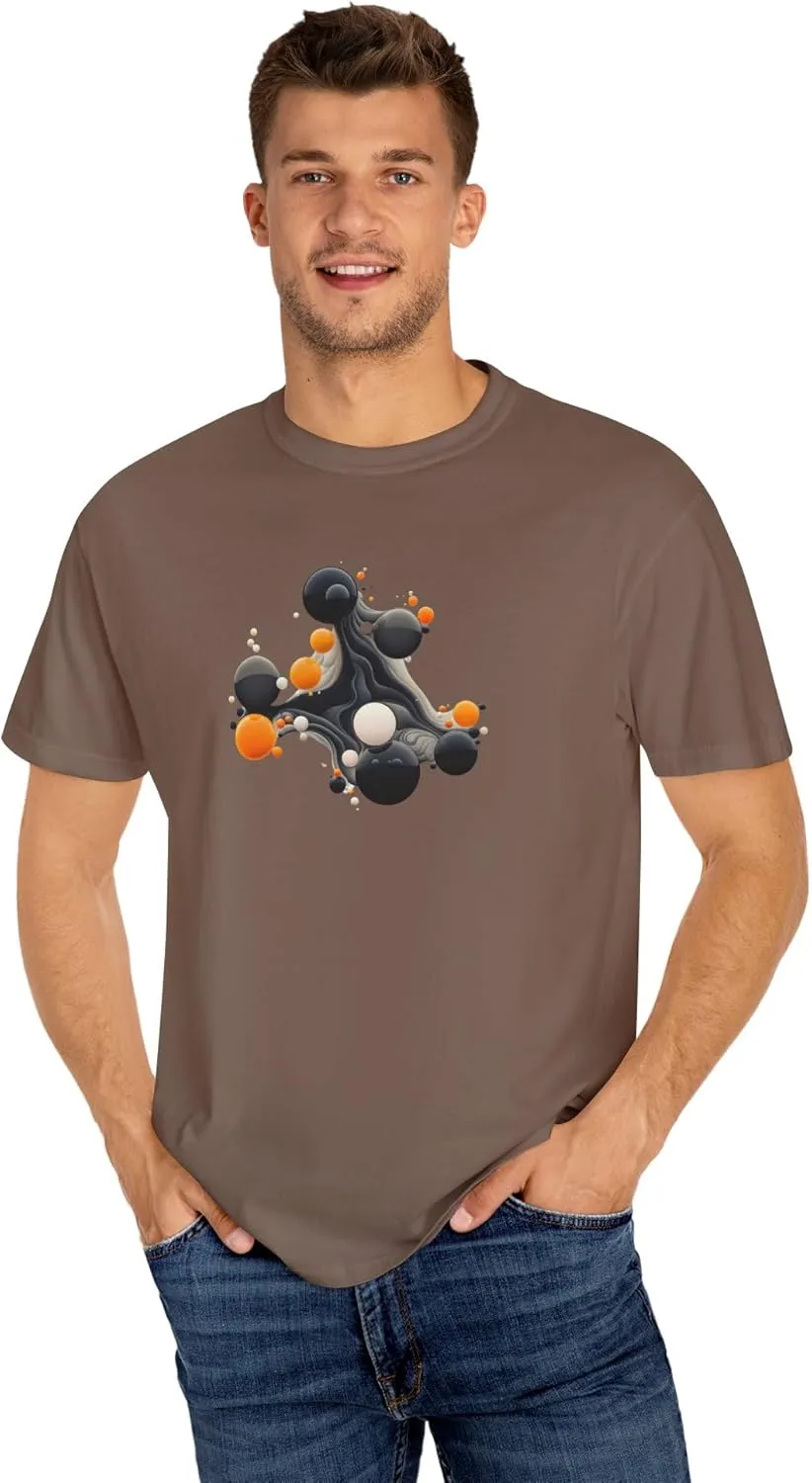 Abstract Flow T-Shirt - Celestial Orbs Design, Unisex Tee, Stylish Graphic Tee, Artistic Shirt, Unique Tee Shirt