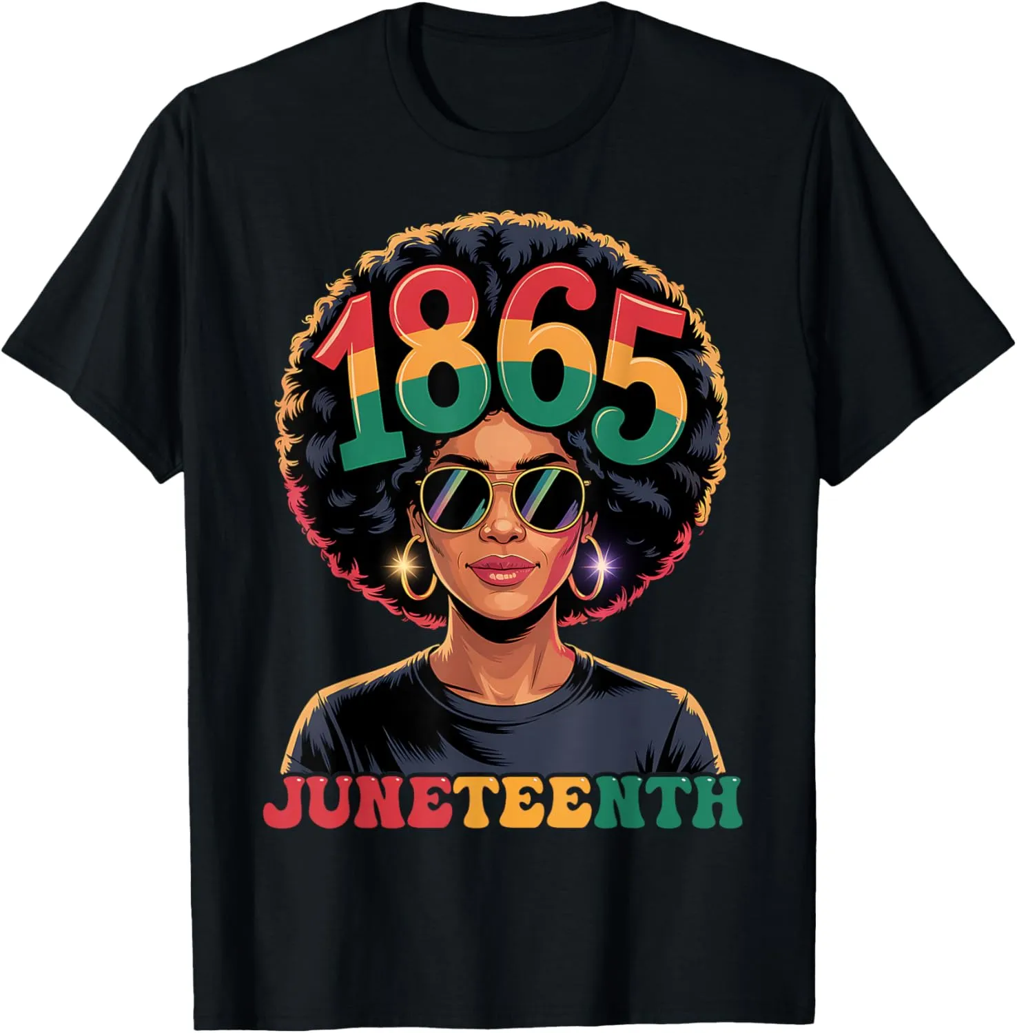 Afro Queen 1865 Juneteenth Black African Women Pride T-Shirt