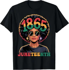 Afro Queen 1865 Juneteenth Black African Women Pride T-Shirt
