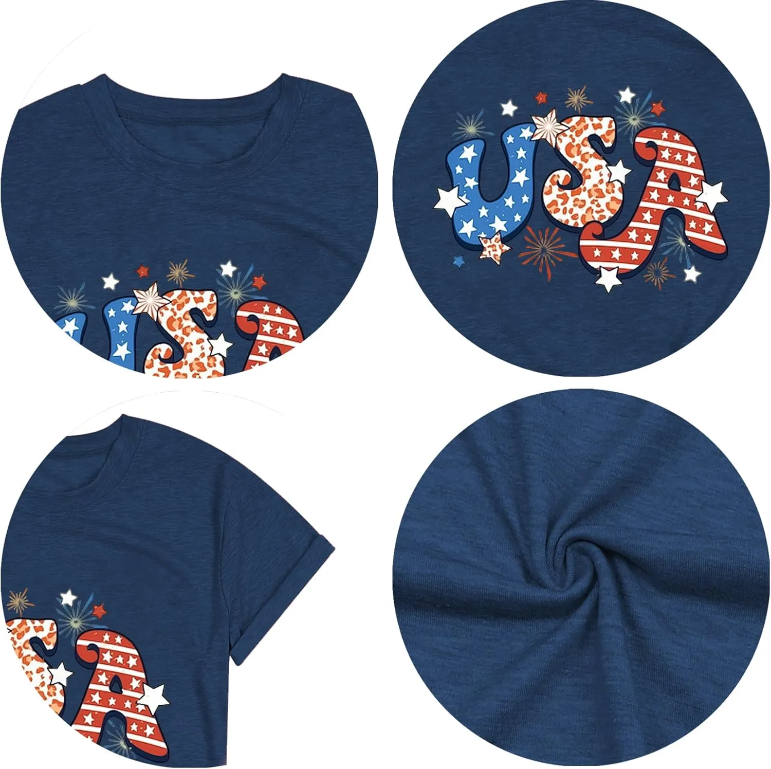 American Flag Shirts for Women 4th of July Tops USA Print T Shirt Casual Short Sleeve American Proud T-Shirt Tops