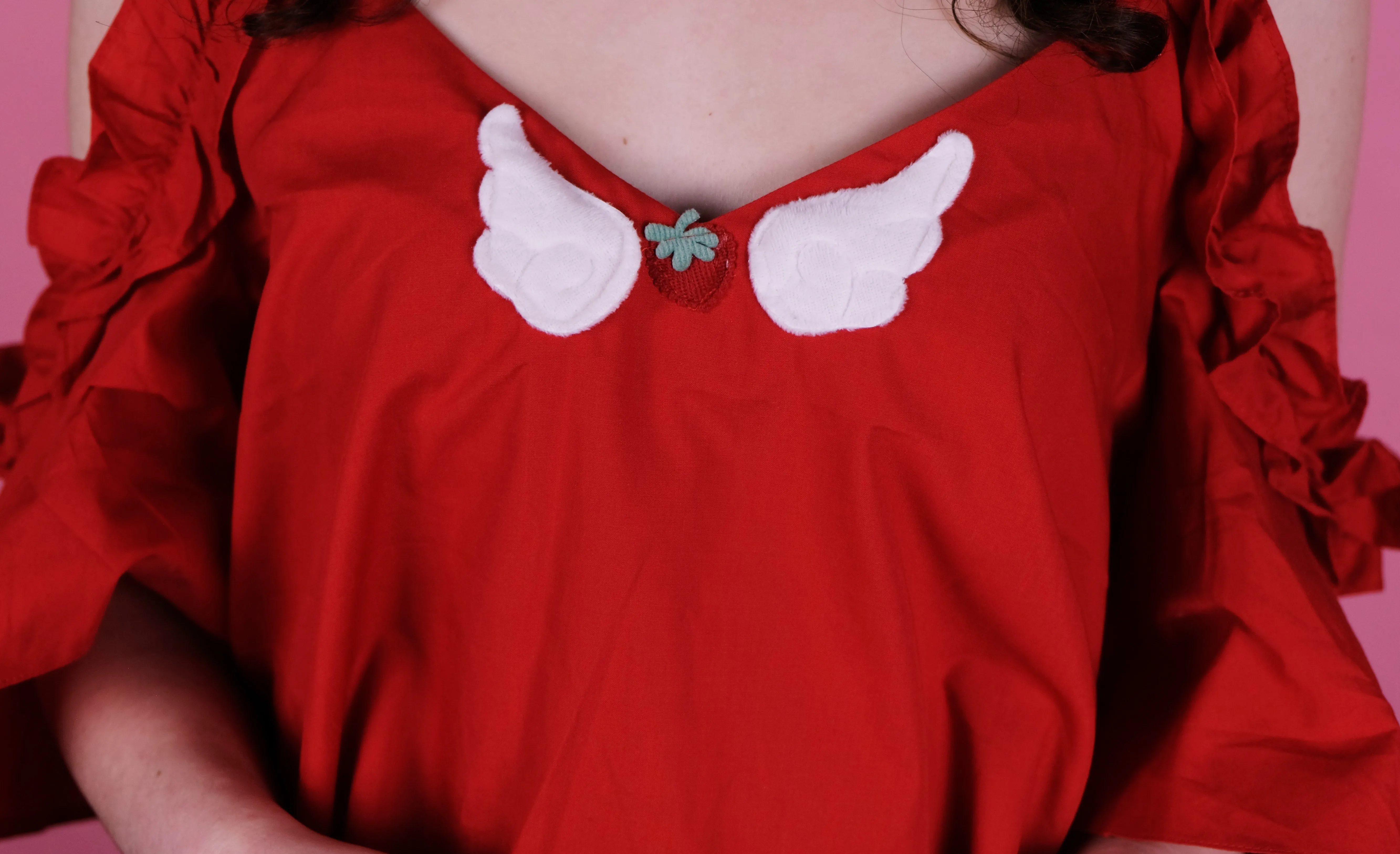 Angel Berry ruffle top- L