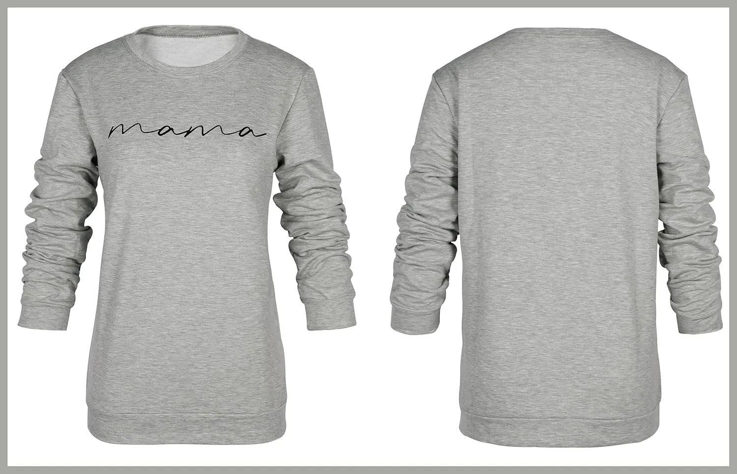 ASTANFY Womens Crewneck Sweatshirt Mama Letter Print Long Sleeve Loose Fashion Pullover Top