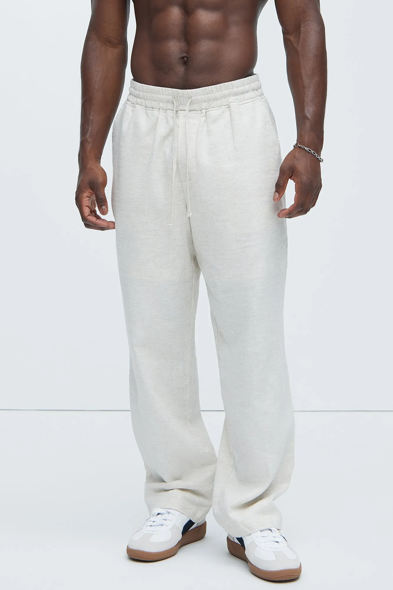 Bahamas Straight Linen Pants - Oatmeal