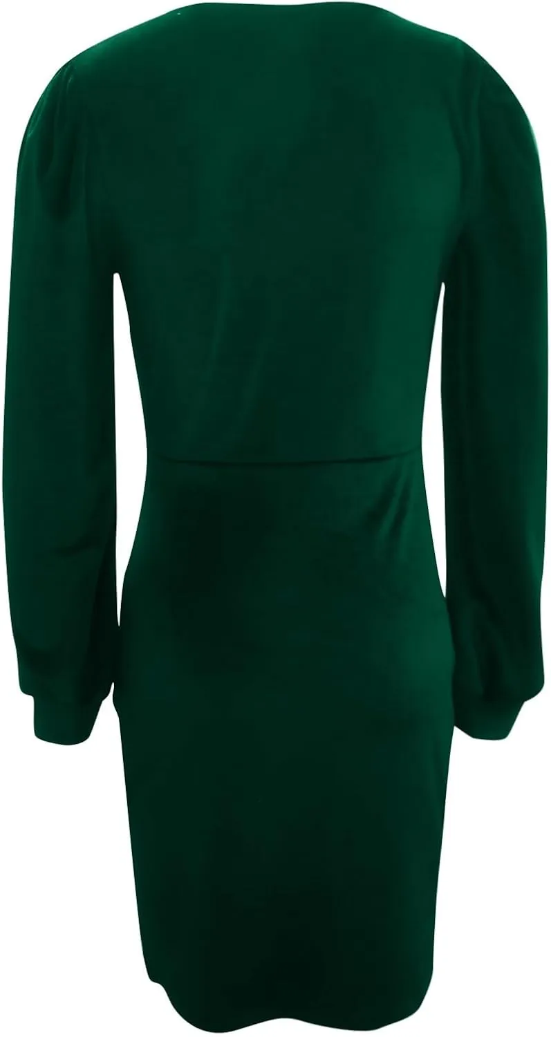 BAXLIMEK Velvet Dress for Women,2025 Elegant Sexy Bodycon Cocktail Dress Irregular Ruched Slit Hem Formal Wedding Guest Dress