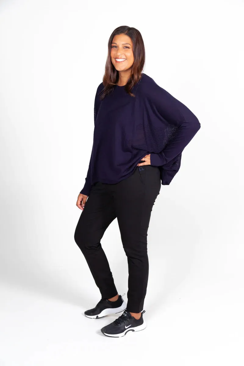 Boxy Jacquared Knit | Navy