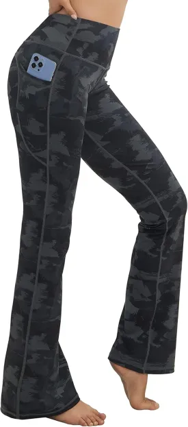 BUBBLELIME 29"/31"/33"/35"/37" Women Bootleg/Wide Legs High Waist Yoga Pants Tummy Control Bootcut Workout Flared Out Pockets