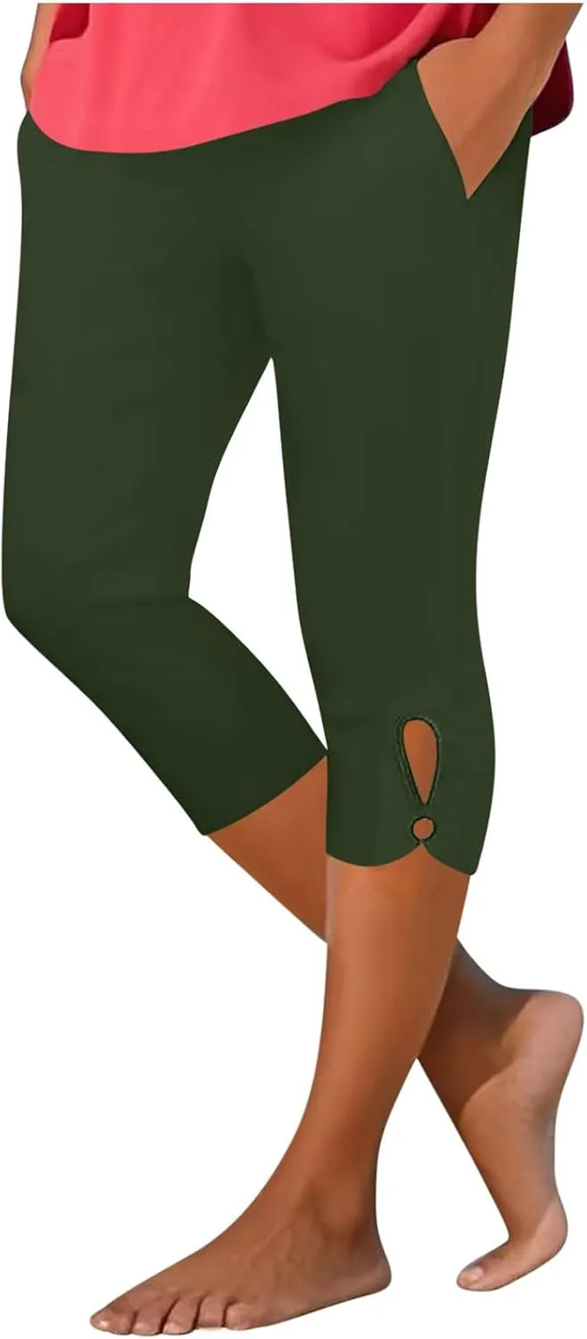 Capri Leggings for Women with Pockets Stretchy Soft High Waisted Yoga Pants Workout Exercise Hiking Capri Pants 2025