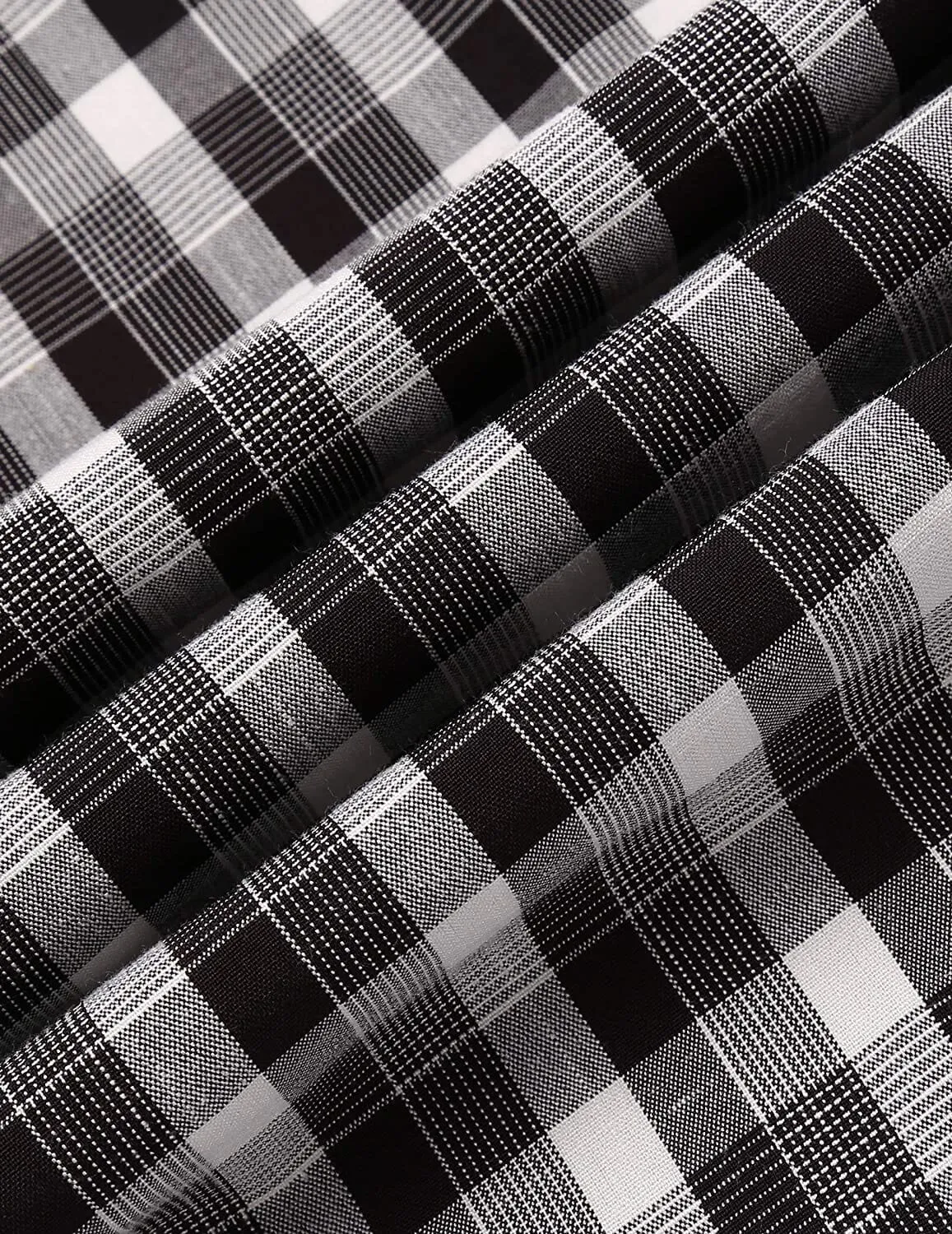 Classic Short Sleeve Plaid Cotton Shirts with Pocket (US Only)