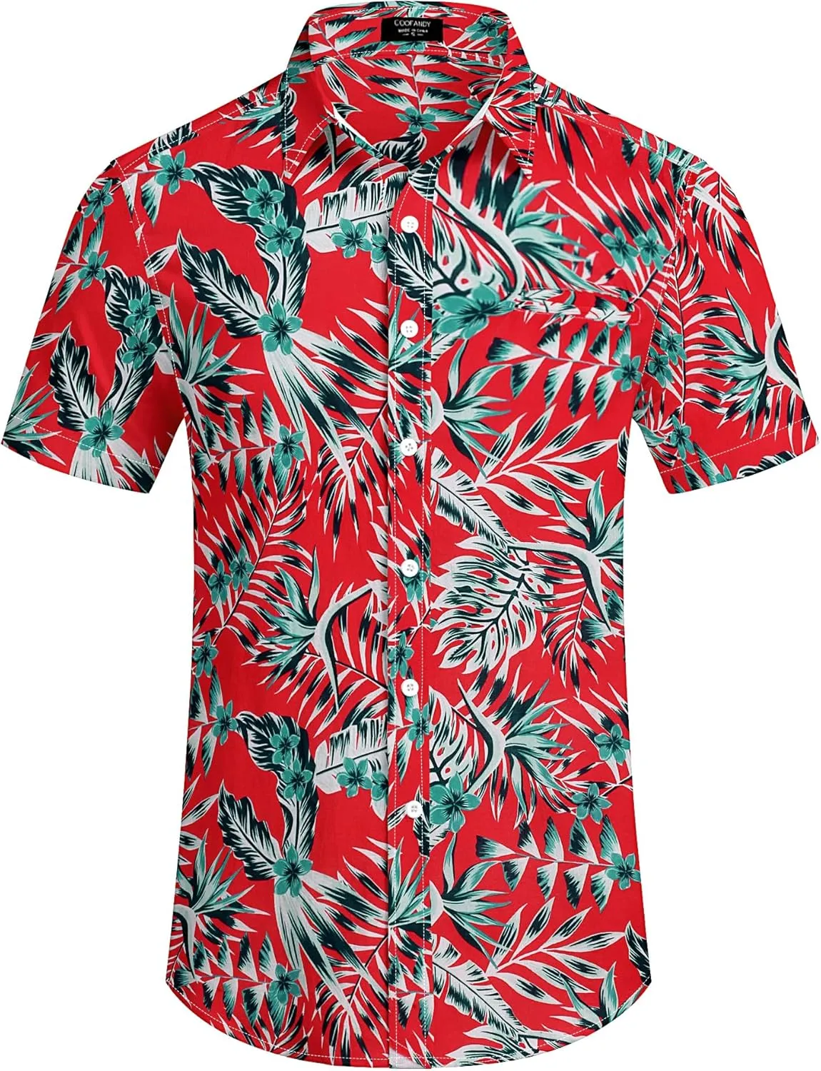 COOFANDY Mens Casual Linen Shirt Short Sleeve Button Down Shirt Summer Beach Hawaiian Shirts