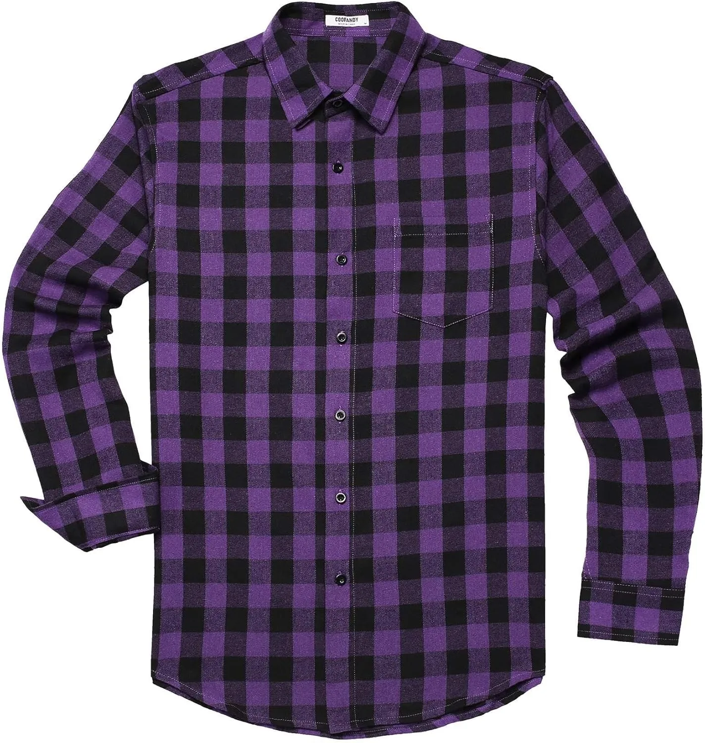 COOFANDY Mens Flannel Shirts Long Sleeve Button Down Shirt with Pocket Casual Shirts Work Shirts for Men