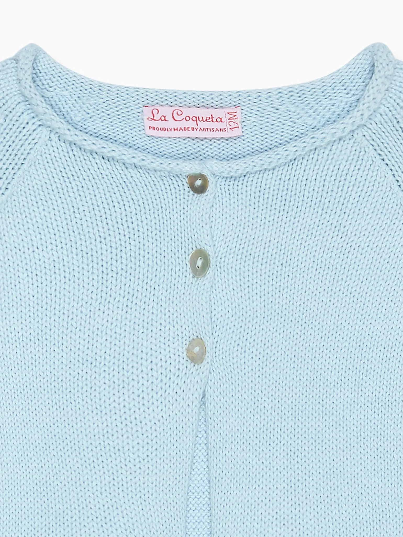 Dusty Blue Denia Cotton Baby Cardigan