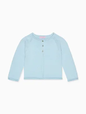 Dusty Blue Denia Cotton Baby Cardigan