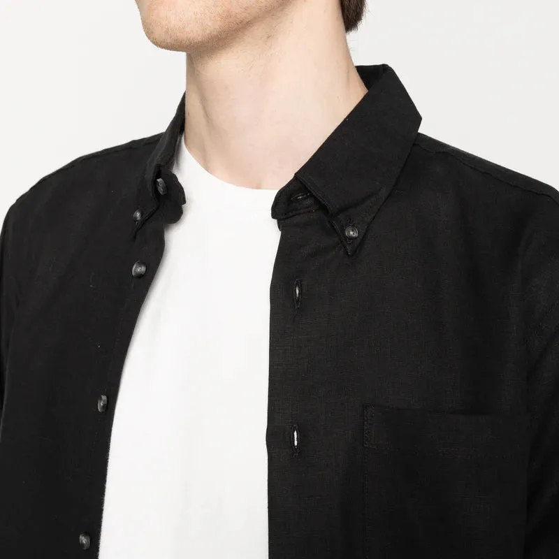Easy Shirt French Linen Five Canvas Black