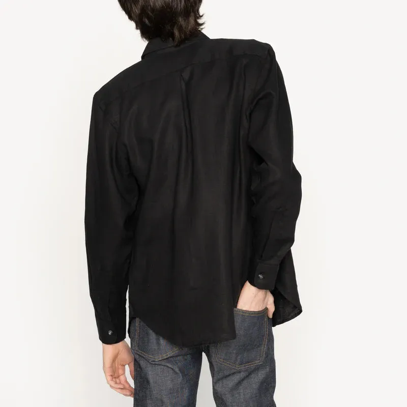 Easy Shirt French Linen Five Canvas Black