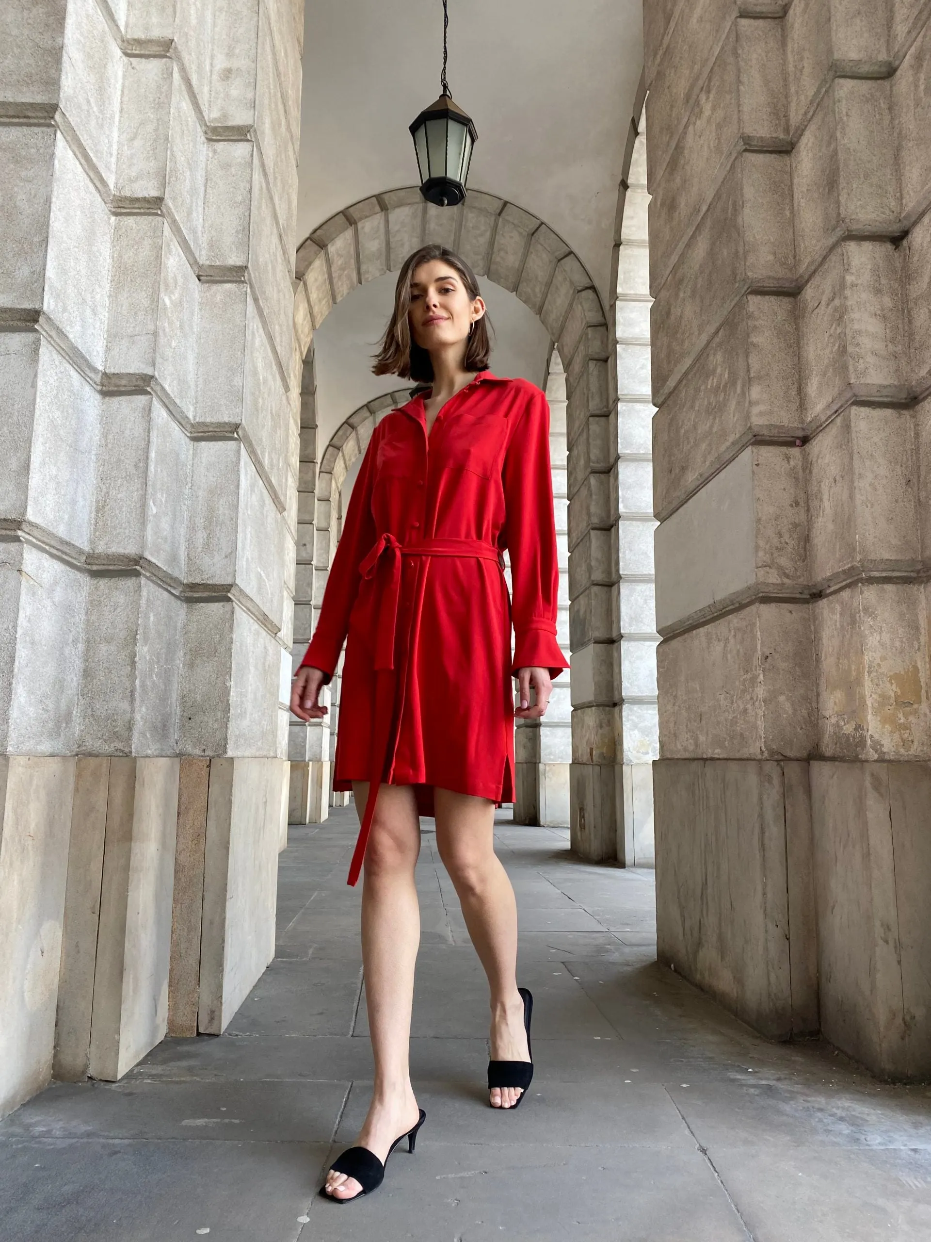 Enteliér Red Shirt Dress