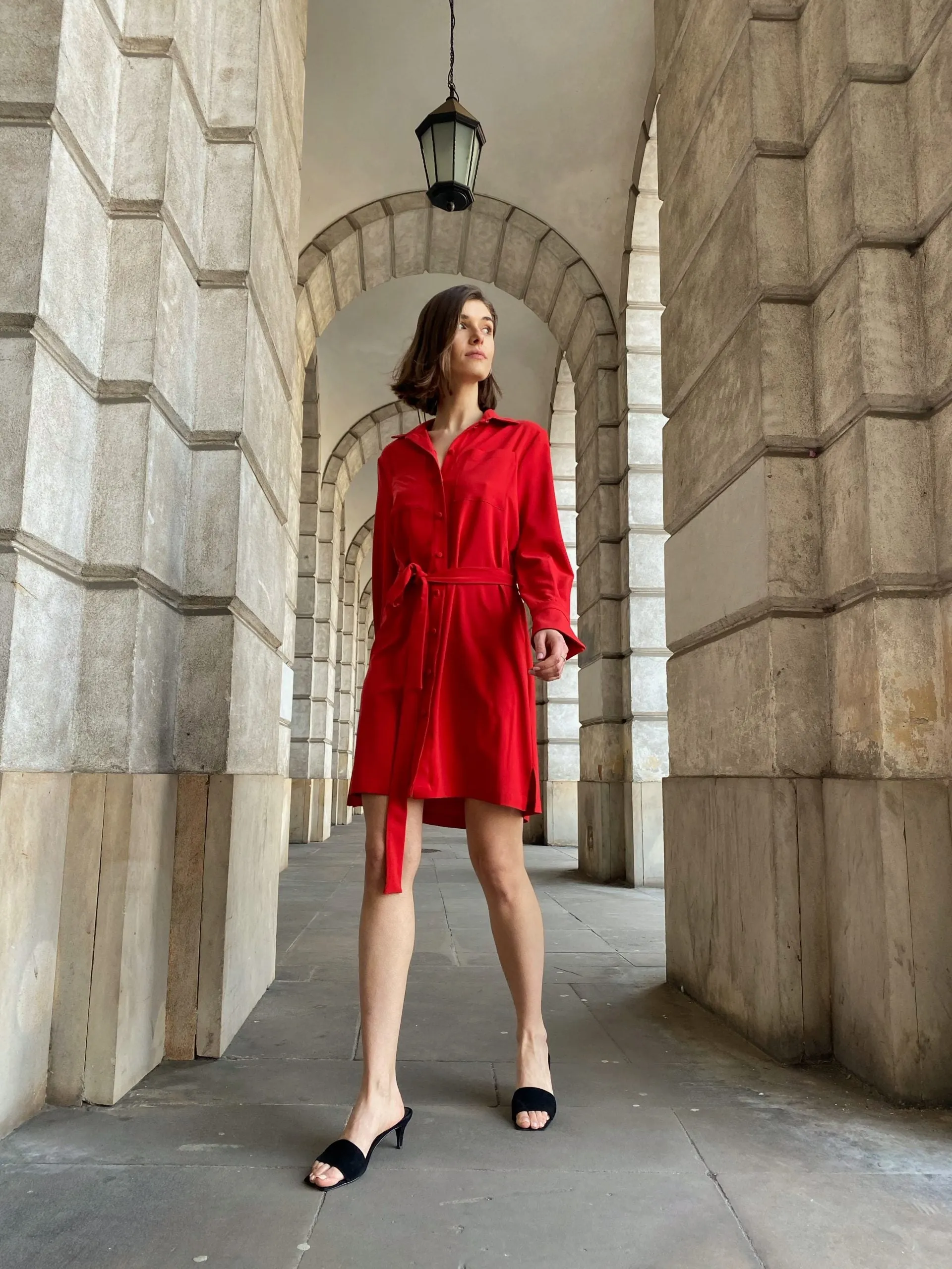 Enteliér Red Shirt Dress