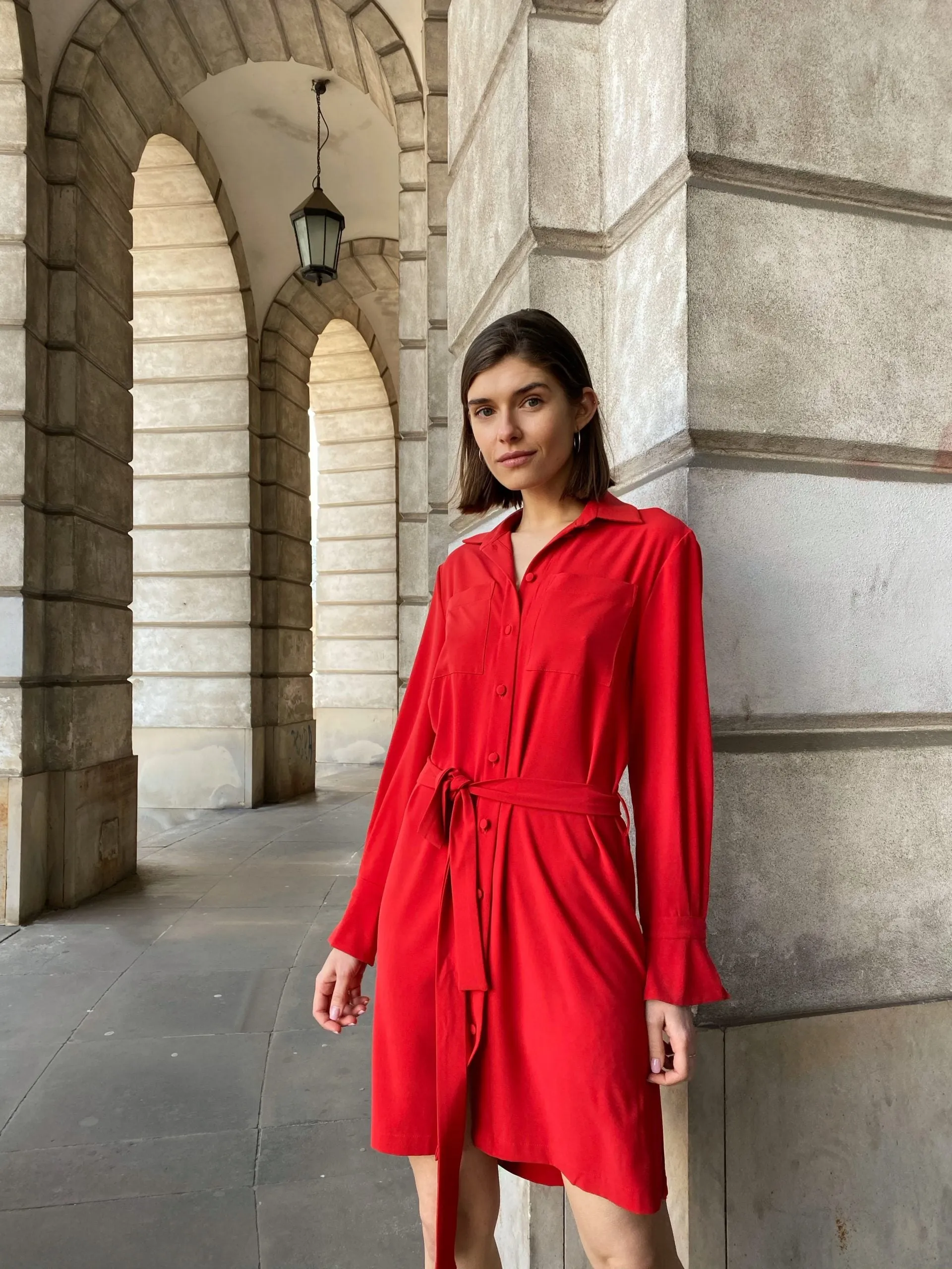 Enteliér Red Shirt Dress