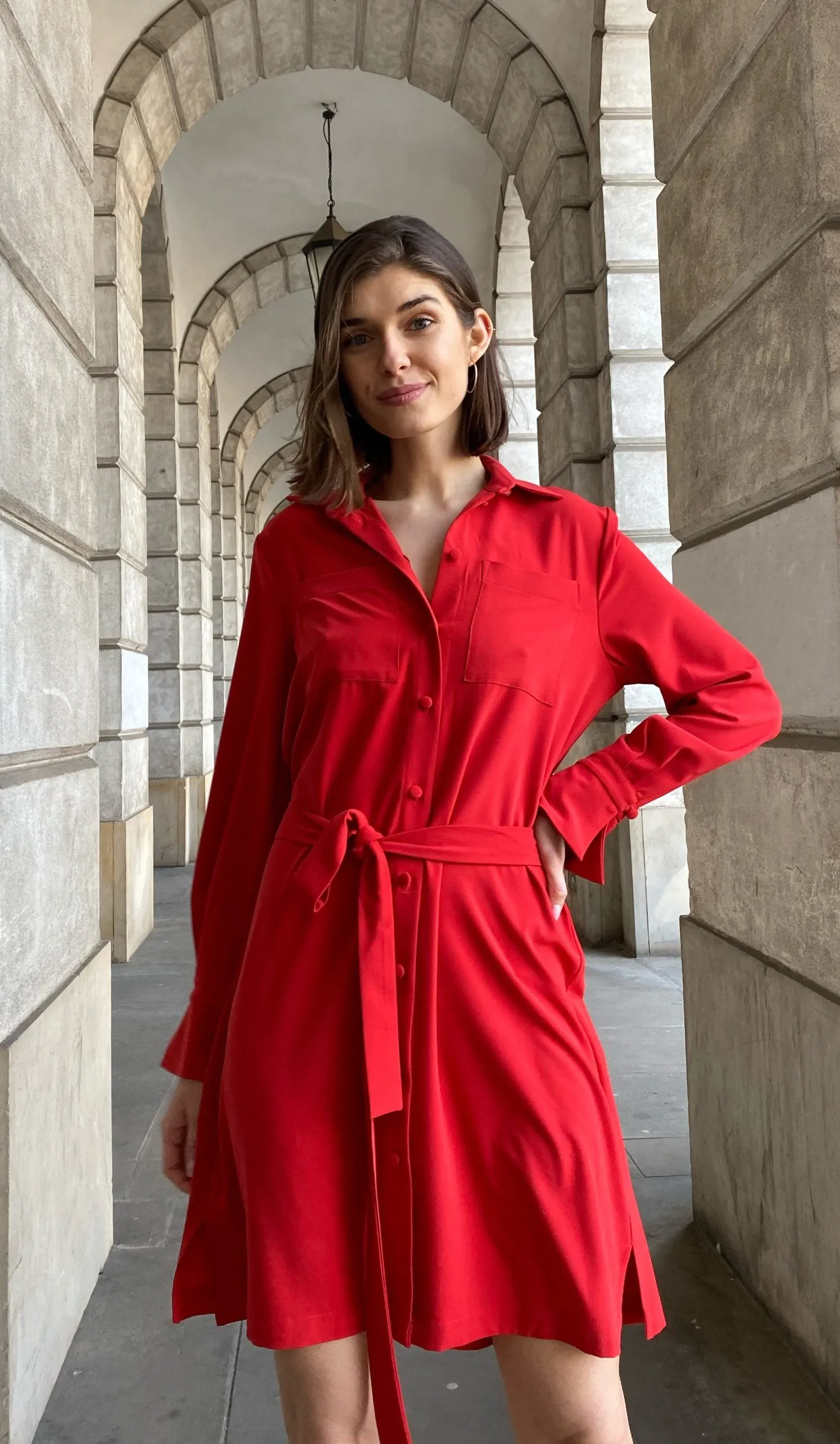 Enteliér Red Shirt Dress
