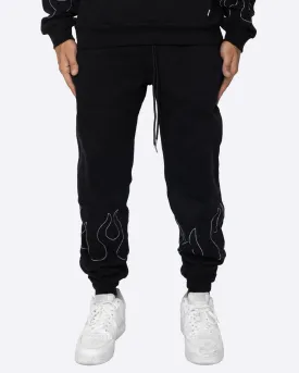 EPTM: FLAME EMBROIDERY SWEATPANTS