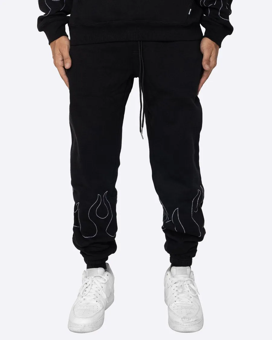 EPTM: FLAME EMBROIDERY SWEATPANTS