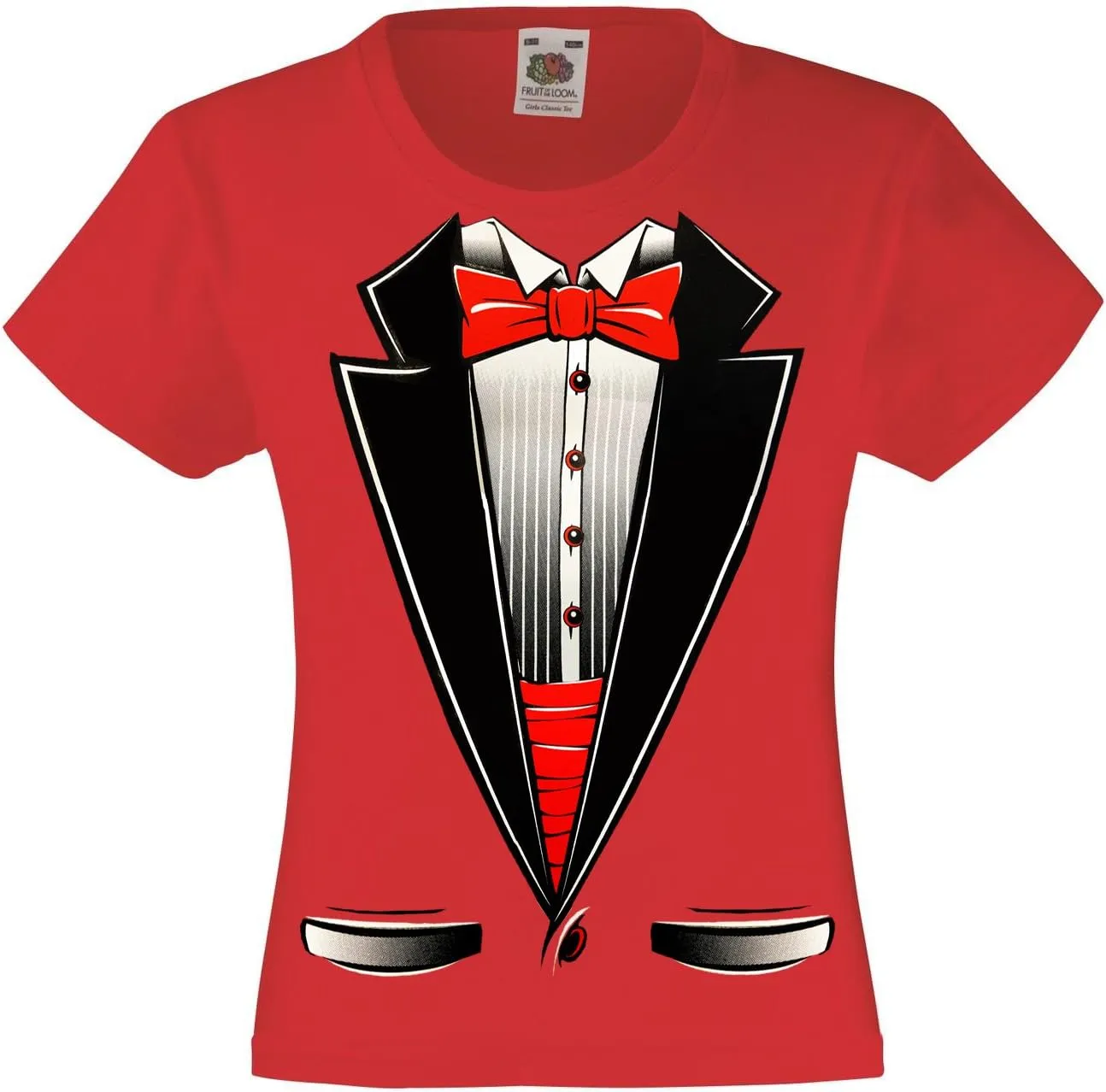 fresh tees Brand- Kids Tuxedo with Bow Tie T-Shirt Funny Shirts