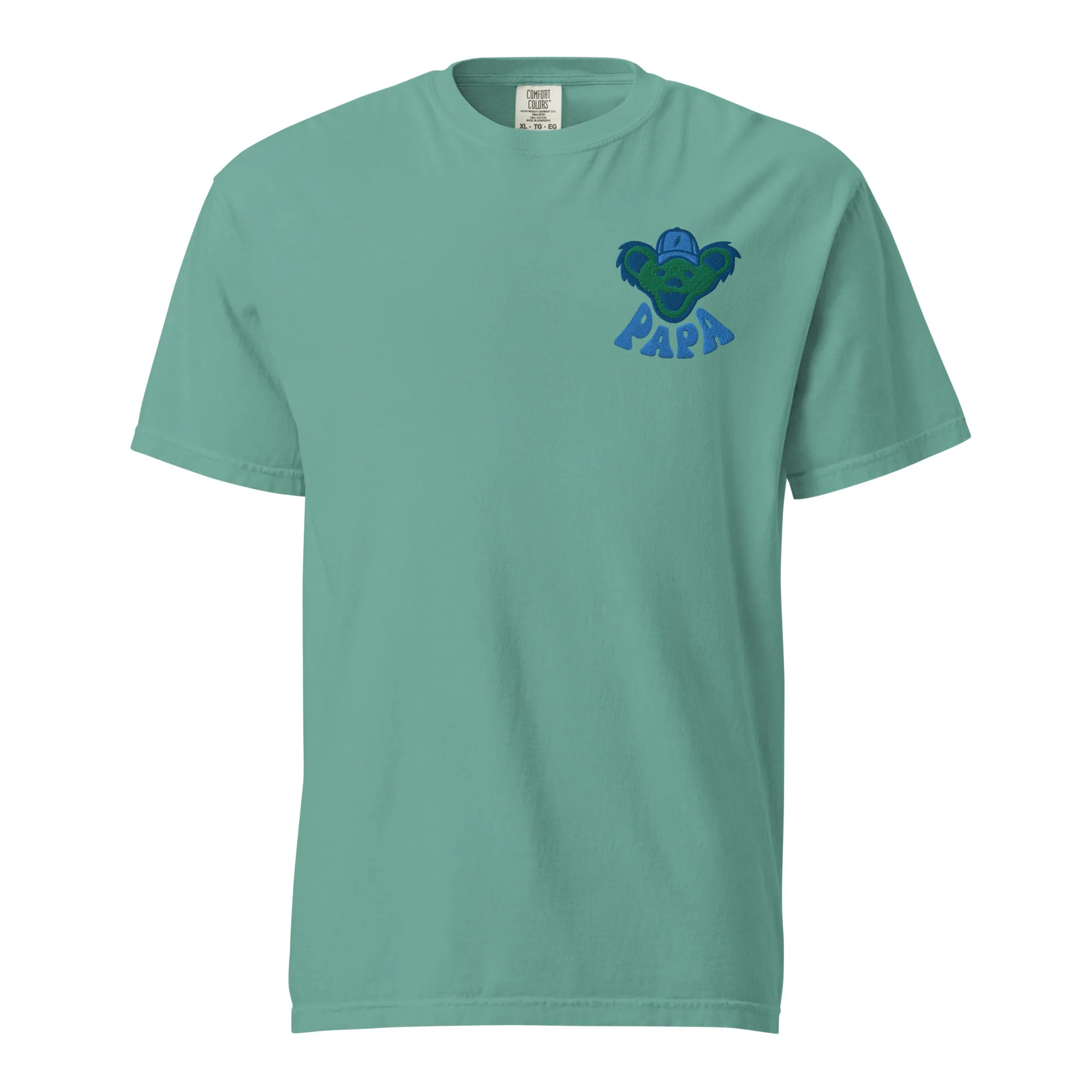 Grateful Dead | 100% Cotton Pigment Dye w/ Embroidery | Aqua Papa Bear