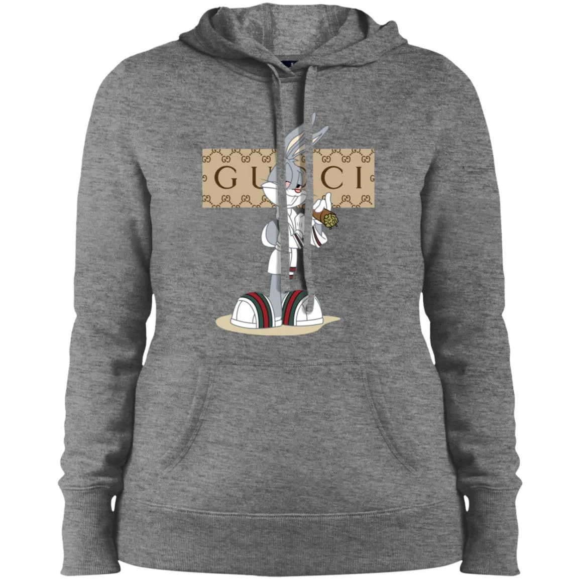 Gucci Rabbit Smoking Funny T-shirt Women Hooded Sweatshirt