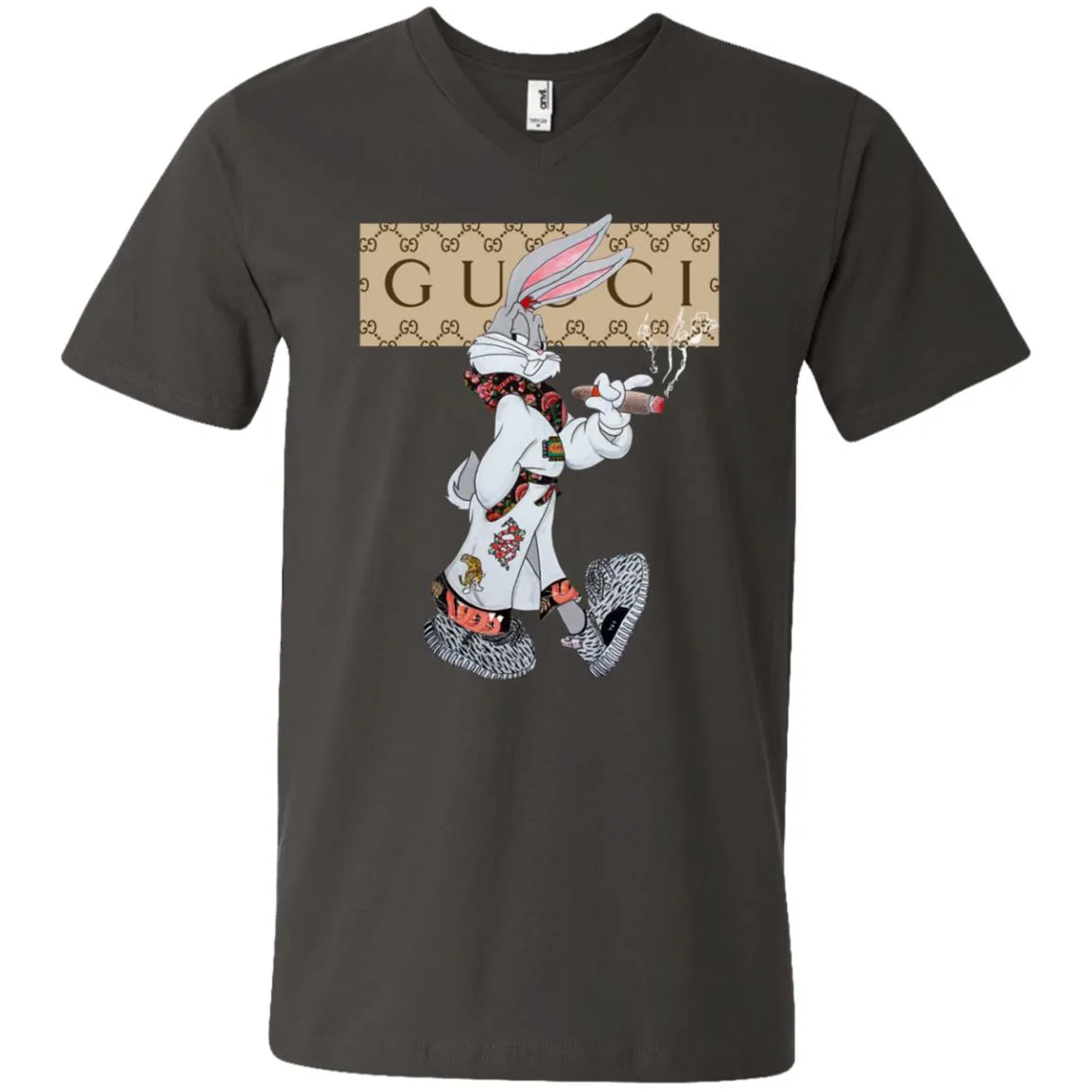 Gucci Rabbit Smoking Tshirt Men V-Neck T-Shirt
