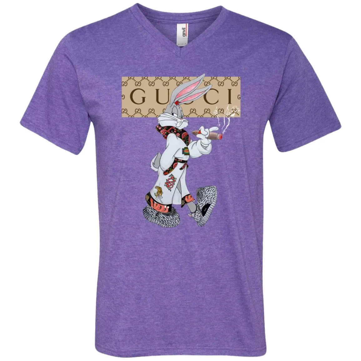 Gucci Rabbit Smoking Tshirt Men V-Neck T-Shirt