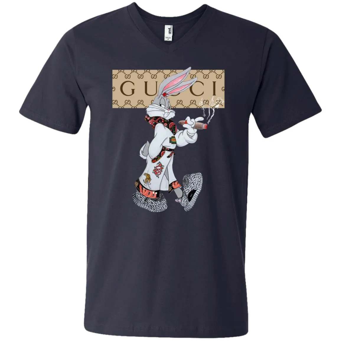 Gucci Rabbit Smoking Tshirt Men V-Neck T-Shirt