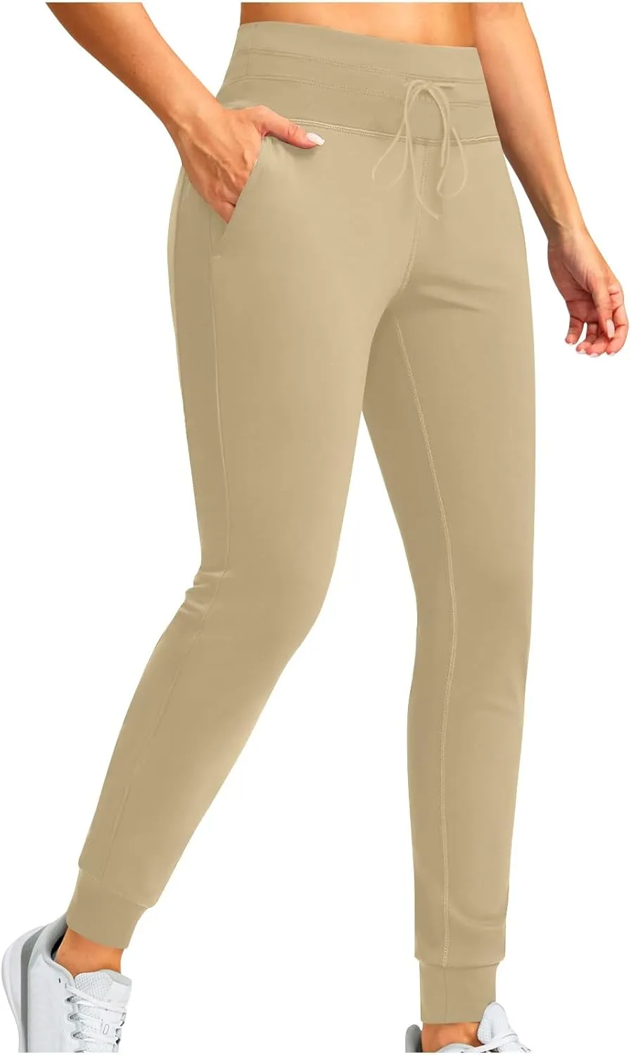 Gumipy Womens Joggers with Pockets Drawstring High Waisted Stretchy Sweatpants Soft Comfy Yoga Pants Tapered Lounge Pants