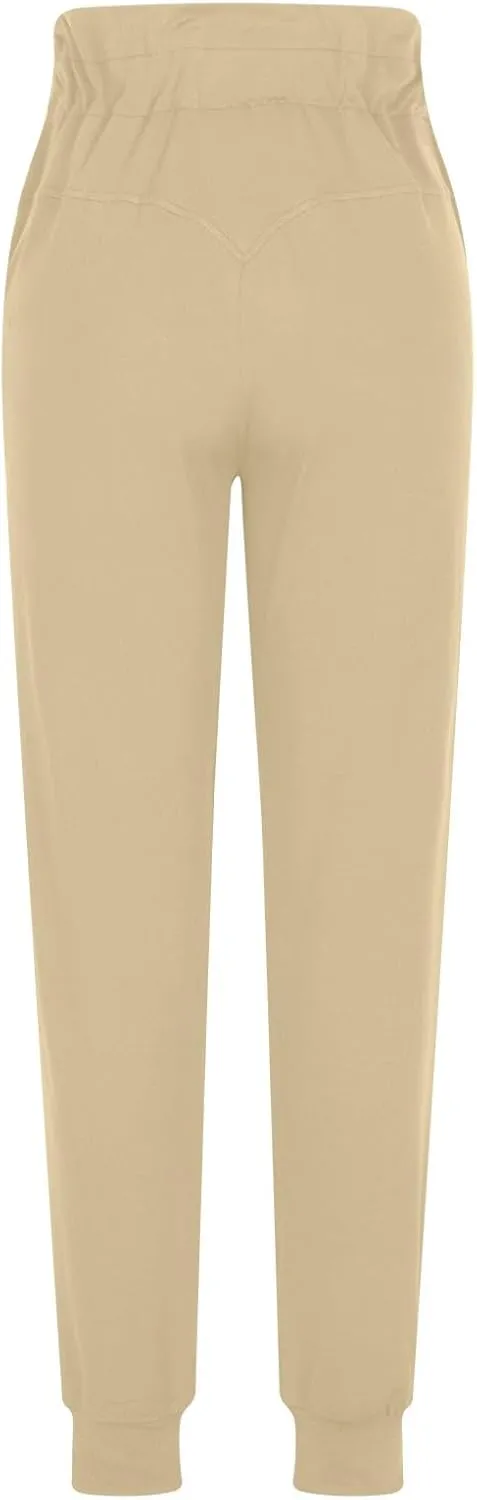 Gumipy Womens Joggers with Pockets Drawstring High Waisted Stretchy Sweatpants Soft Comfy Yoga Pants Tapered Lounge Pants