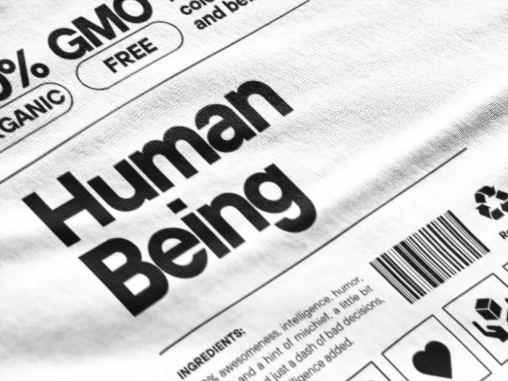 Human Being - Unisex Oversized Cotton Graphic Printed T-Shirt