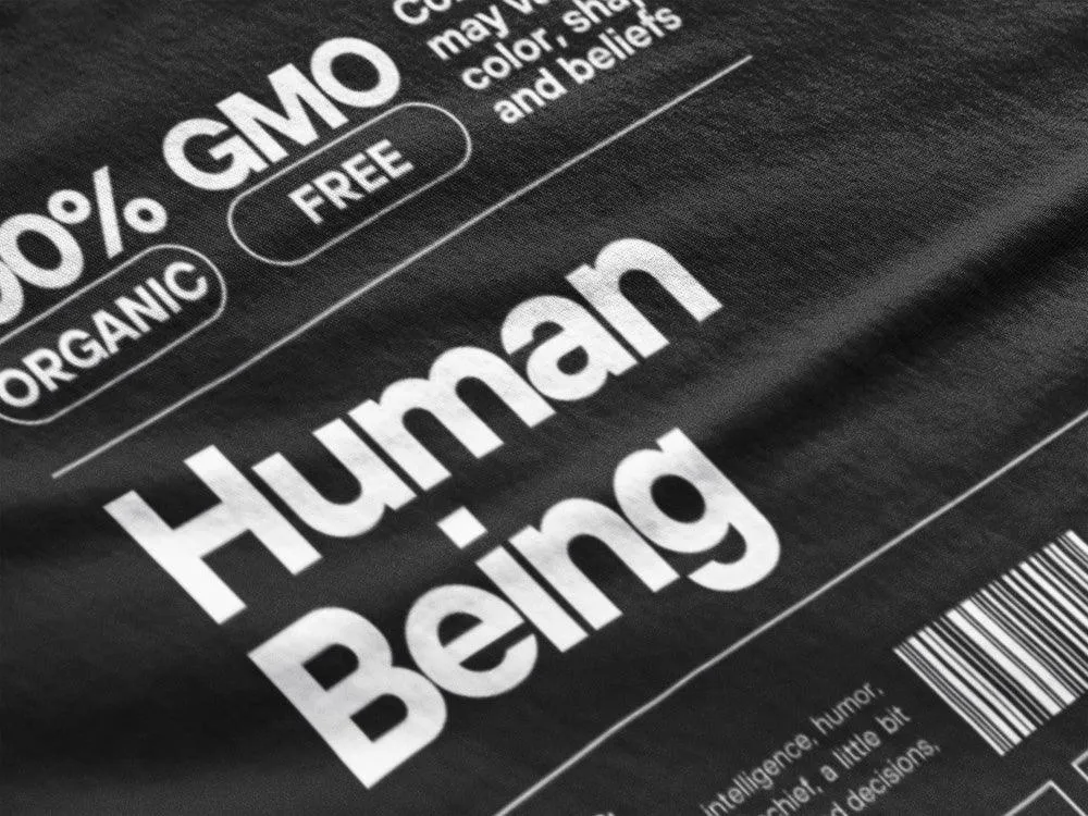 Human Being - Unisex Oversized Cotton Graphic Printed T-Shirt