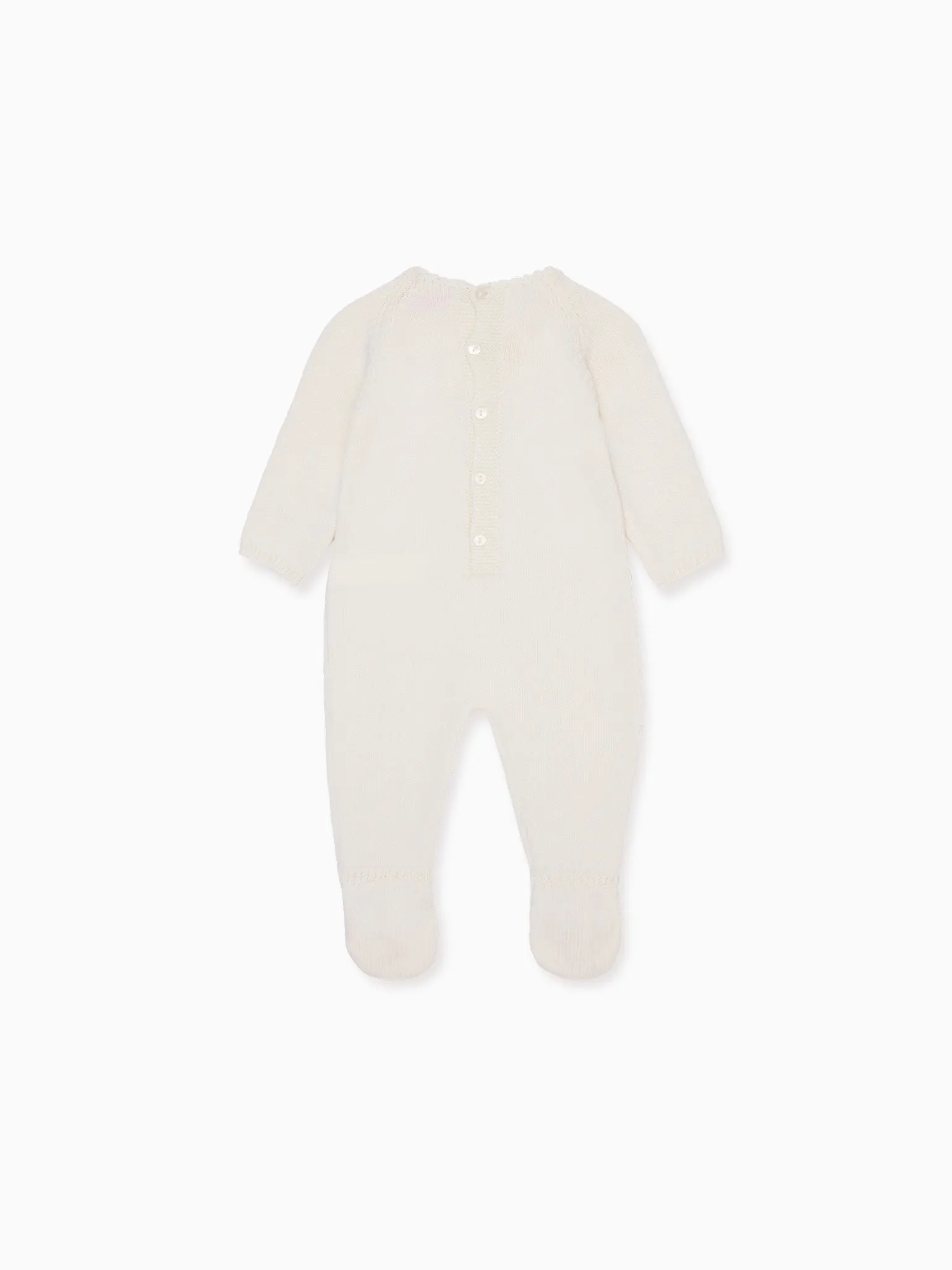 Ivory Flor Merino Baby Girl Knitted Playsuit