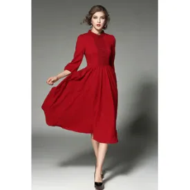 Ketty More Women Fit Top Pleated Waist Maxi Style Dress-KMWD494