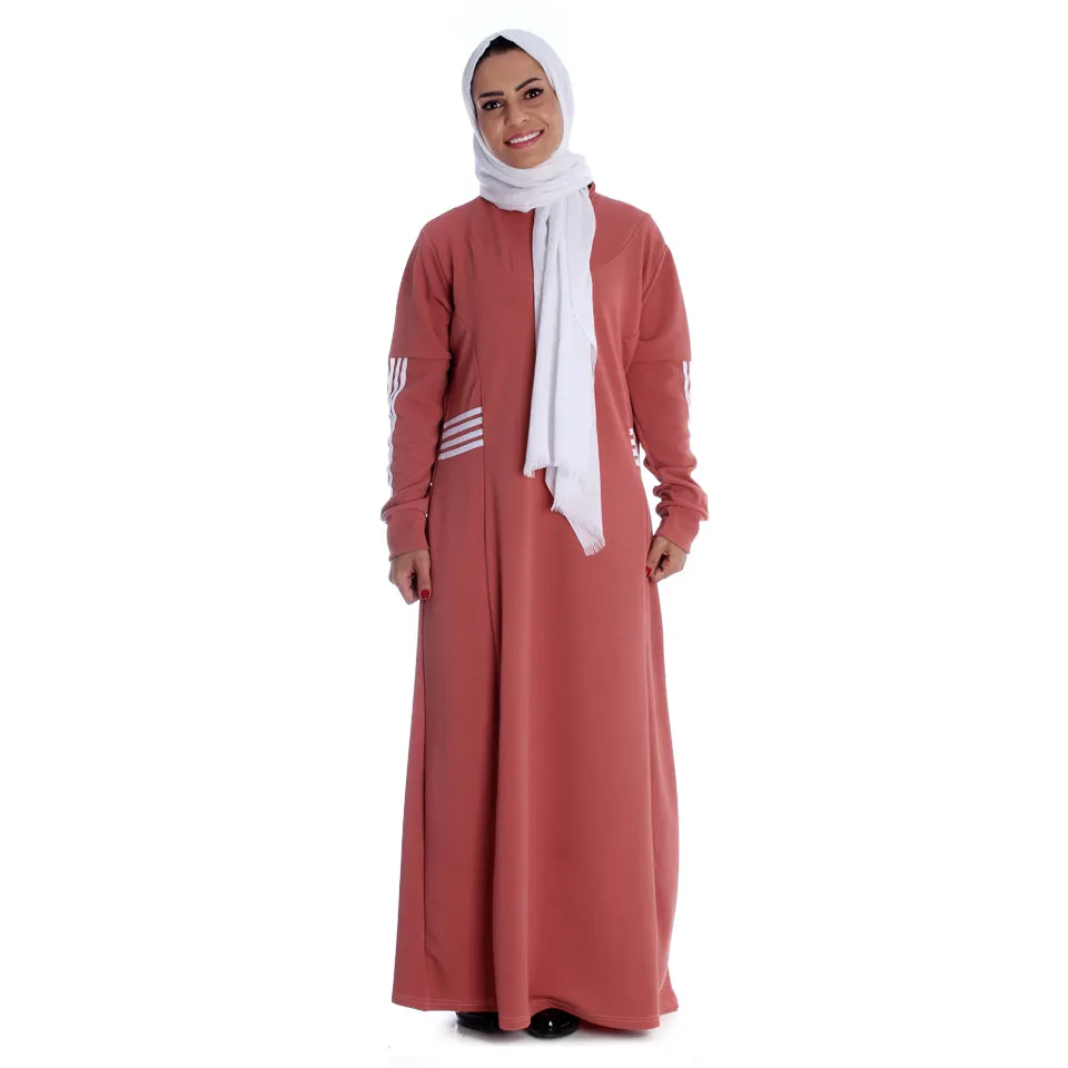 Long Striped Sports Dress / sumo- free size -7089