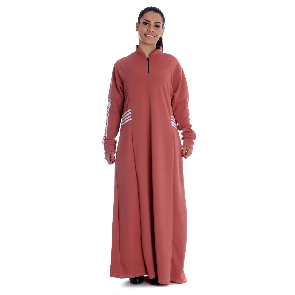 Long Striped Sports Dress / sumo- free size -7089