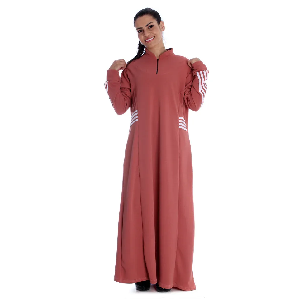 Long Striped Sports Dress / sumo- free size -7089
