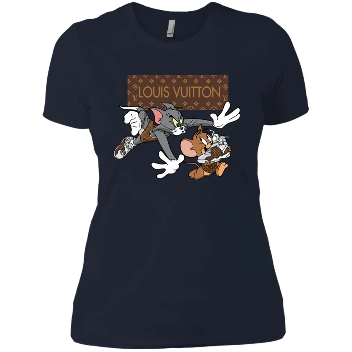 Louis Vuitton Cartoon Tom And Jerry T-shirt Women Cotton T-Shirt