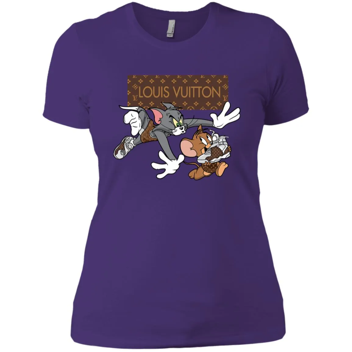 Louis Vuitton Cartoon Tom And Jerry T-shirt Women Cotton T-Shirt