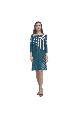 Moonlit Leaves Rhea Loose Round Neck Dress