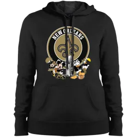 Nfl – New Orleans Saints Super Bowl 2019 Mickey Mouse Minnie Mouse Donald Duck Daisy Duck Football Women Hooded Sweatshirt