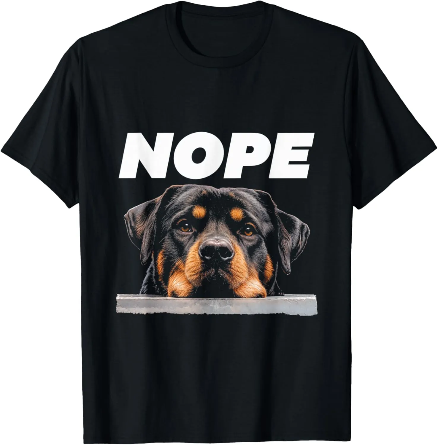 Nope Rottweiler Sarcastic Rottie Pet Lover Unisex Adults T-Shirt Black Small Classic Fit Short Sleeve Crew Neck Graphic T-Shirt