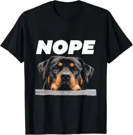 Nope Rottweiler Sarcastic Rottie Pet Lover Unisex Adults T-Shirt Black Small Classic Fit Short Sleeve Crew Neck Graphic T-Shirt