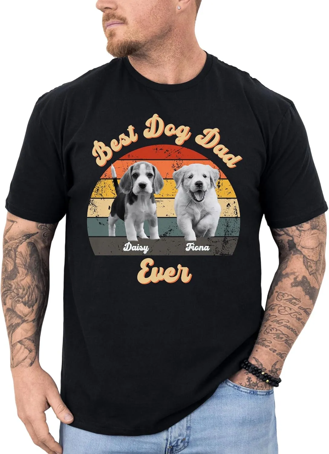 Personalized Dog Dad Shirt for Men, Custom Dog Dad T Shirt with Name Photo, Custom Fathers Day Shirt