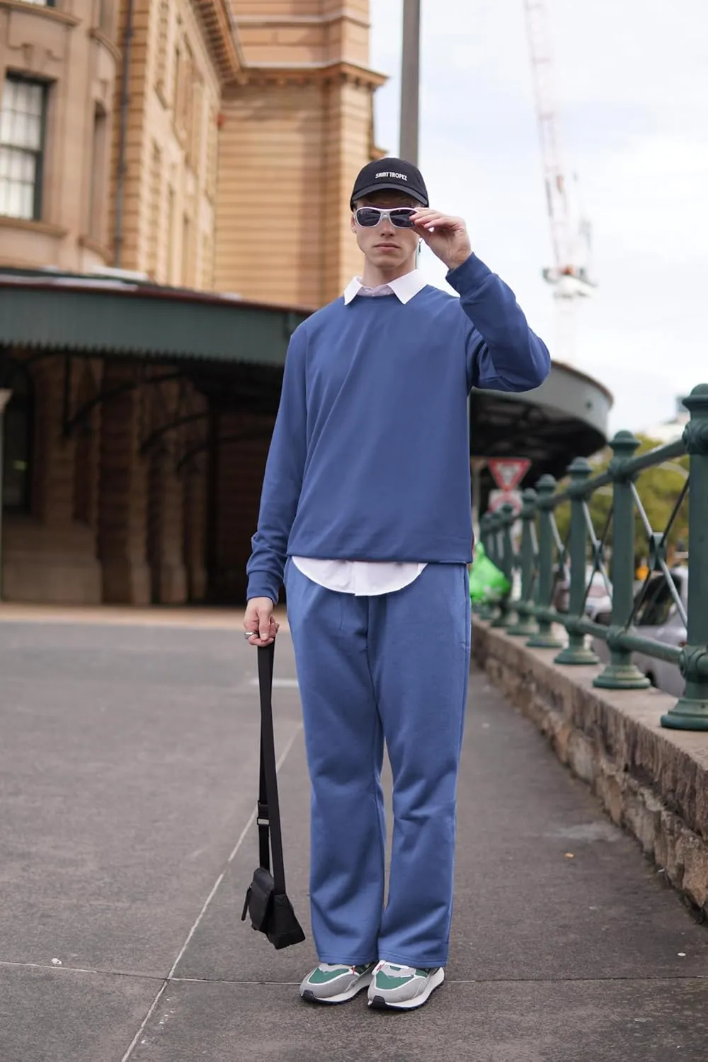 PINSPARK Men's Sweatpants Open Bottom Flared Sweatpants Elastic Waist Fleece Cotton Pants Baggy Warm Sweat Pants with Pockets