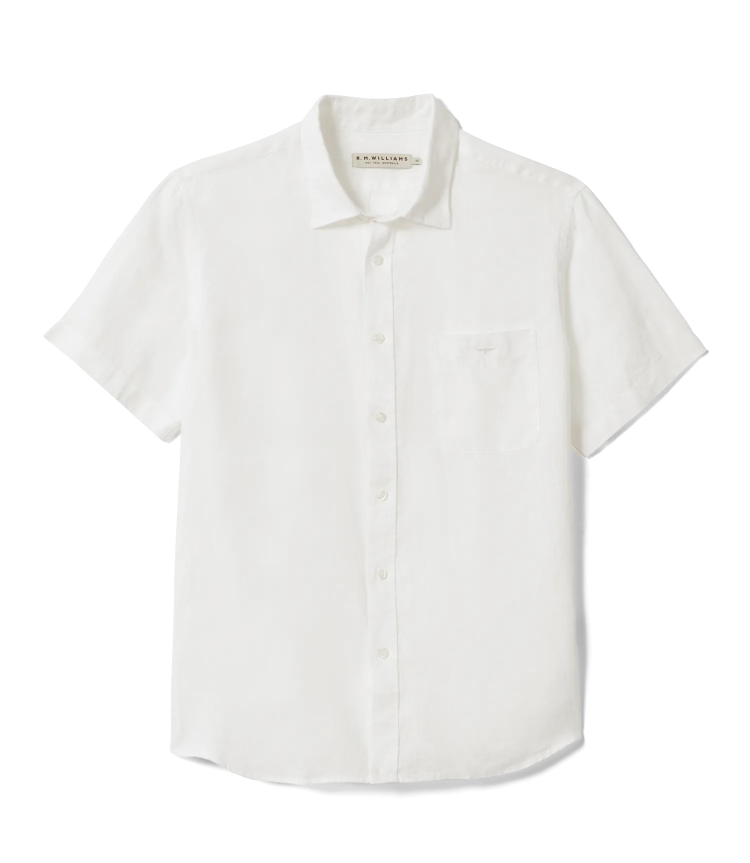 R.M.Williams - Regular Shirt - Linen - Short Sleeve - White